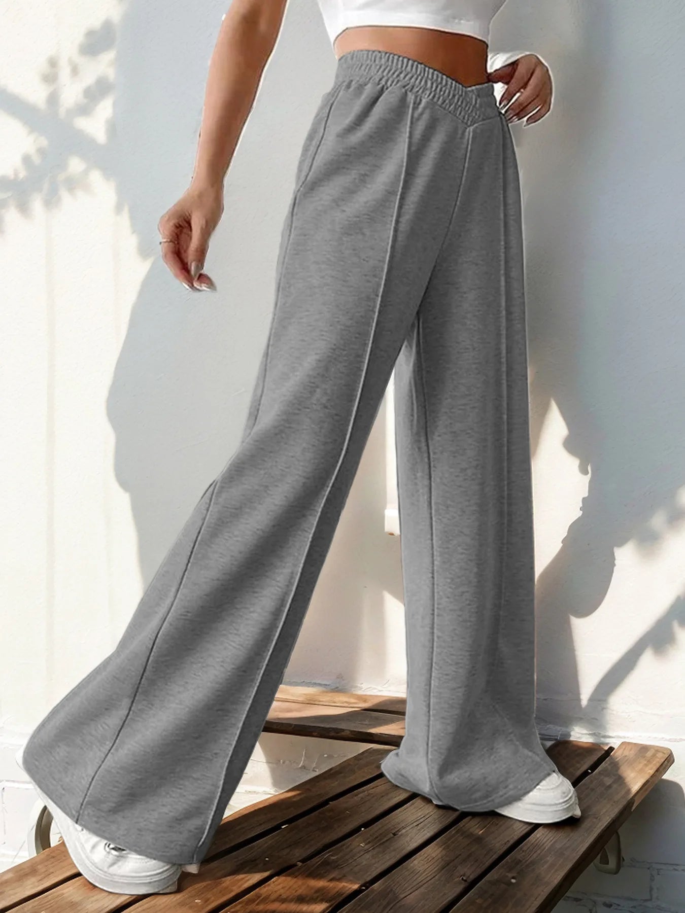 High Waist Wide-leg Pants